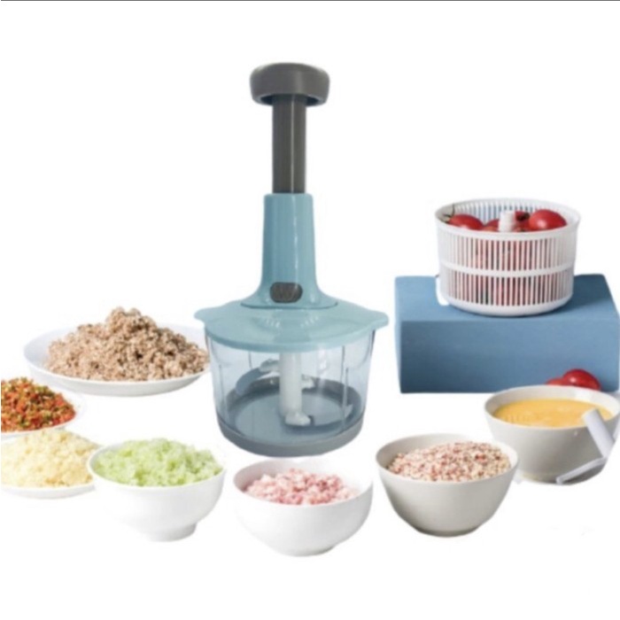 Blender Tekan Parutan Pemotong Pengupas Buah Dan Sayur 3in1 / 6in1 Food Chopper Manual Blender