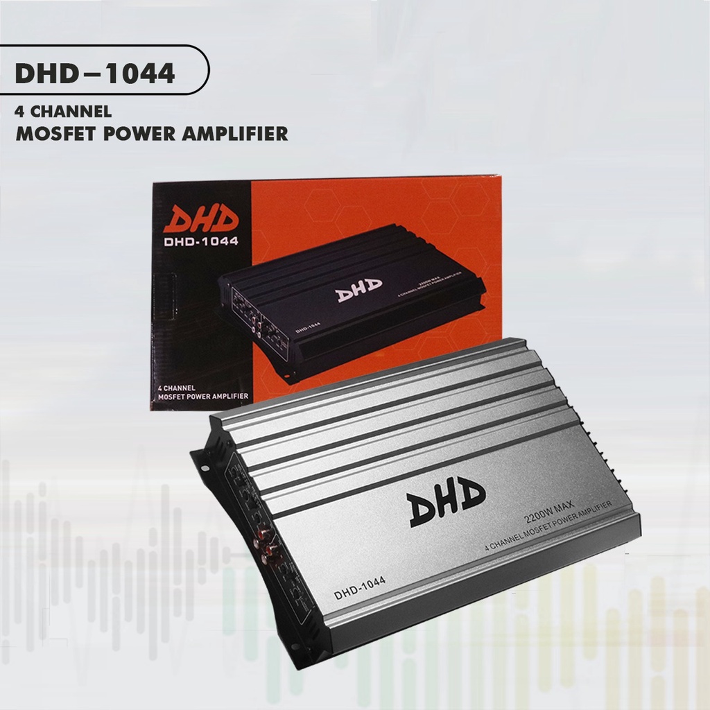 DHD 1044 Power Amplifier Mobil 4 Channel Black And Silver