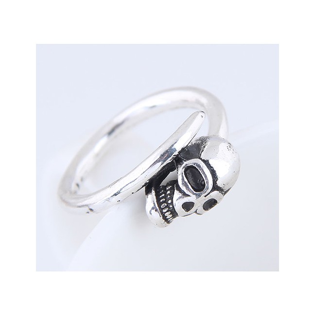 LRC Cincin Fashion Silver Skull Open Ring A57295