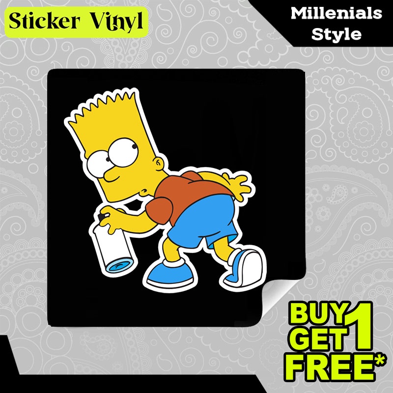 

Stiker Sticker Bart Simpson with Aerosol Spray Kartun Lucu Anak-anak Aesthetic Bahan Vinyl Satuan Anti Air