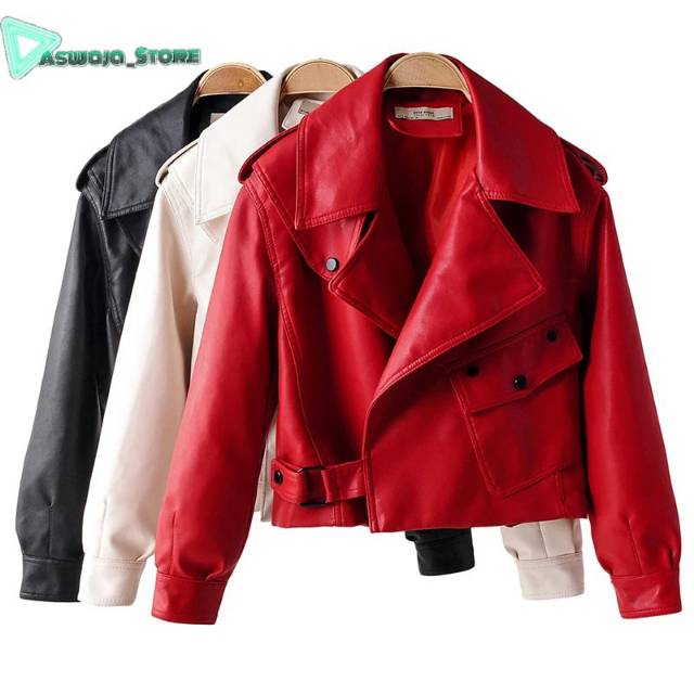 Jaket kulit sintetis wanita/jaket ramones/jaket semi kulit