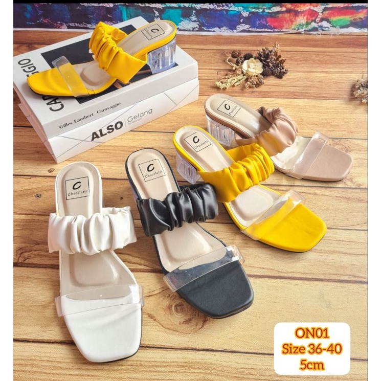 ABBUSHOES  ON  01 hak kaca jely kerut 5cm