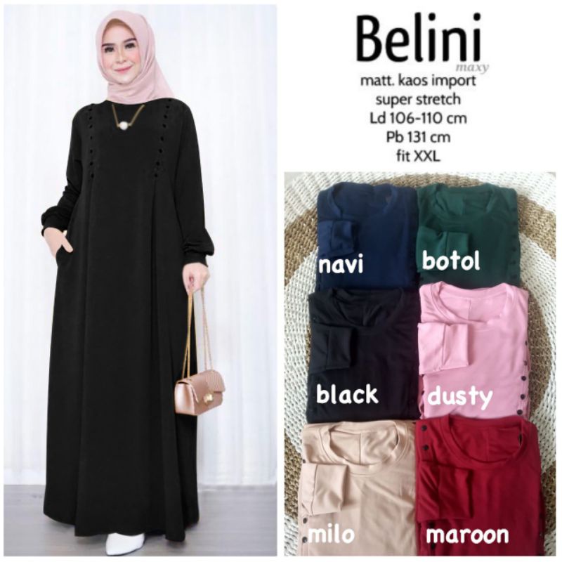 Belini Maxy - Gamis Babyterry Import LD106 / Gamis Kaos Import / 227-5665