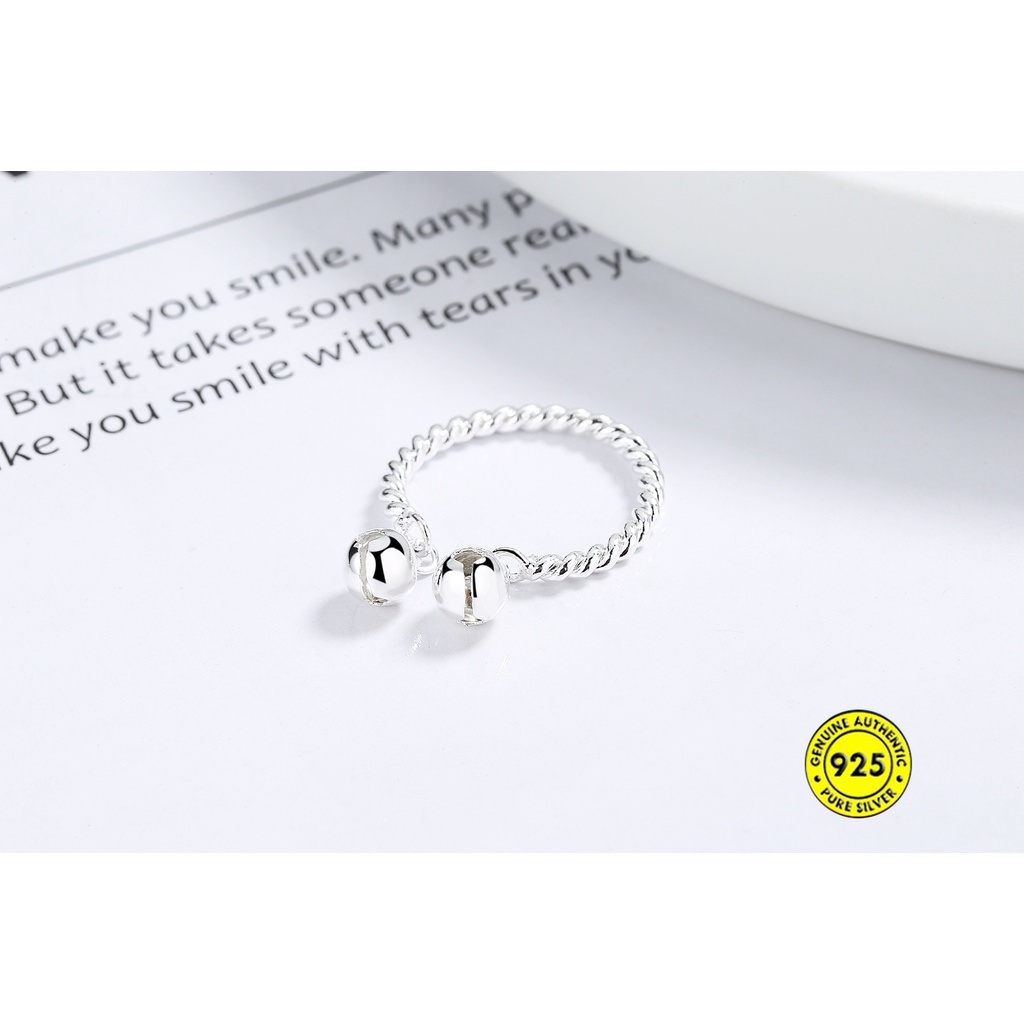 Cincin Model Double Bell Bahan S925 Silver Untuk Wanita