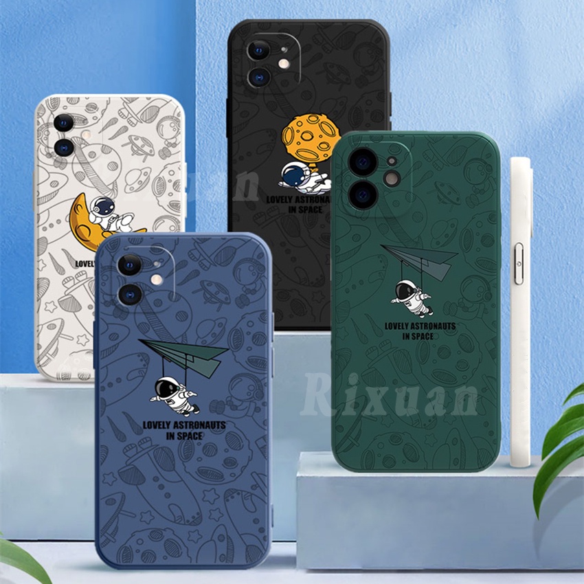 Soft Case Silikon Motif Astronot Luar Angkasa Untuk Redmi 10C Redmi Note 11 Pro Redmi 10 9T Note 10 5G Note 10S Note 9 Note 8 Poco X3 Pro X3 NFC Poco M3 Pro Case