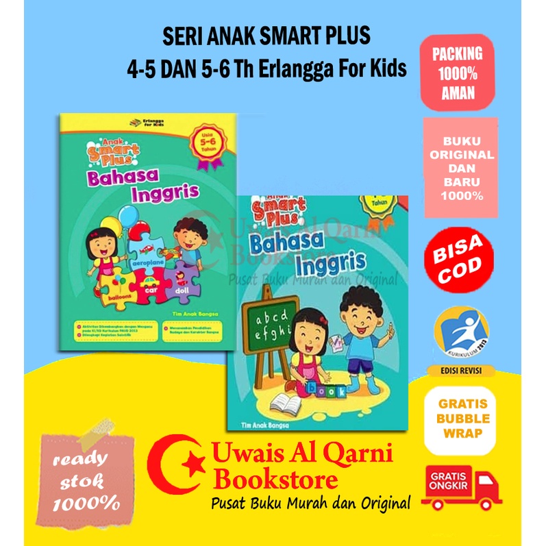 BEST SELLER ORIGINAL SERI ANAK SMART PLUS BAHASA INGGRIS 4-5TH & 5-6TH K13 - ERLANGGA FOR KIDS