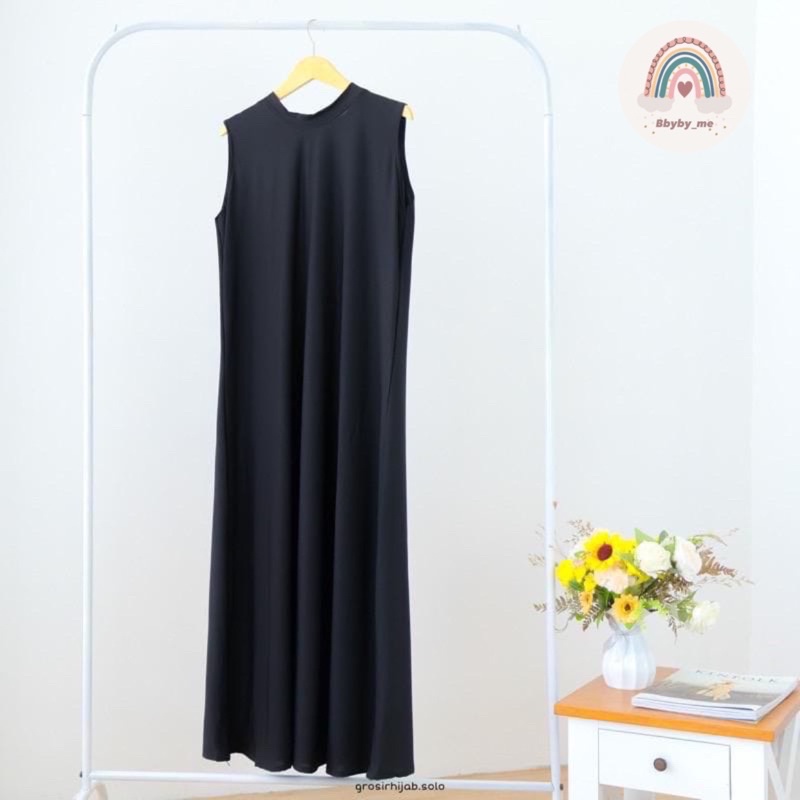 PROMO BASIC LONG DRESS [TANPA LENGAN] / INNER DRESS BAHAN KAOS PREMIUM