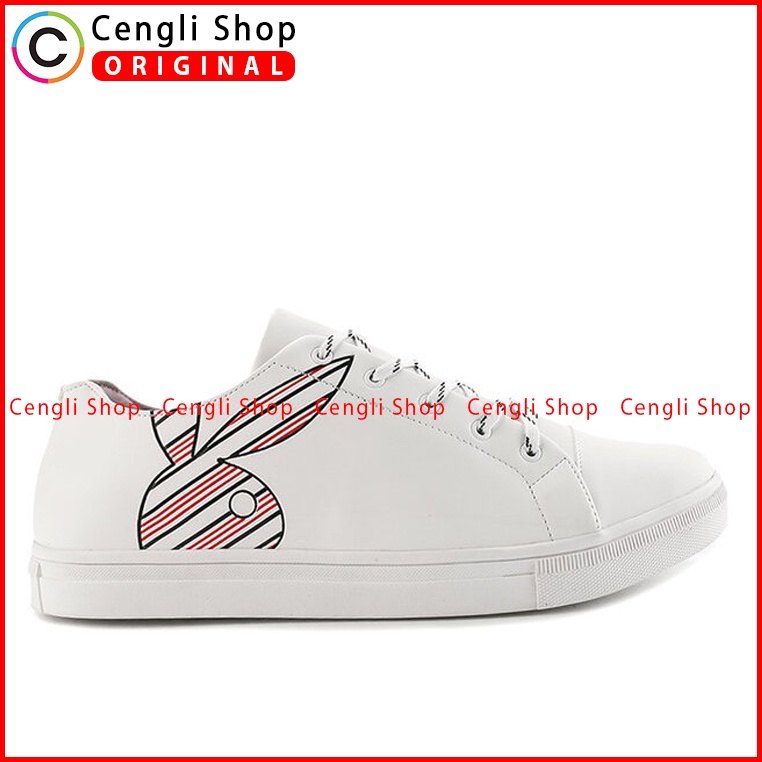 SEPATU SNEAKER PLAYBOY PRIA ORIGINAL CASUAL KETS BRANDED PUTIH PL51