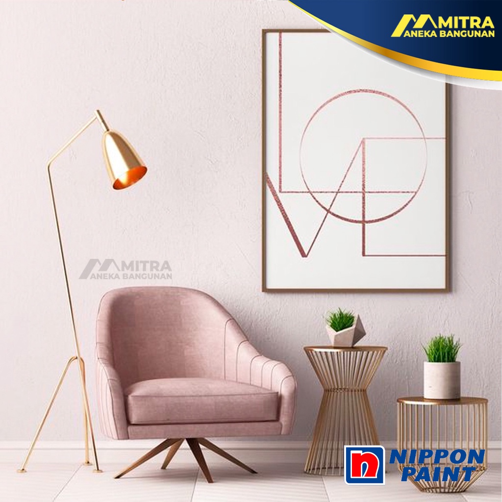 CAT TEMBOK EKSTERIOR INTERIOR NIPPON PAINT LULLABY NP OW 1032 P / VINILEX ELASTEX SPOTLESS / PINK CR