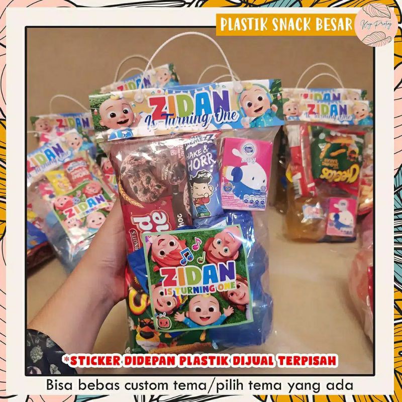 

(Isi 12pcs) Plastik Label Snack Ultah Anak / Plastik Snack Tag Custom Ultah