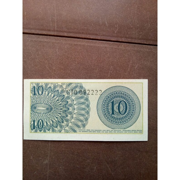 uang kuno 10 sen sukarelawan nomer seri cantik