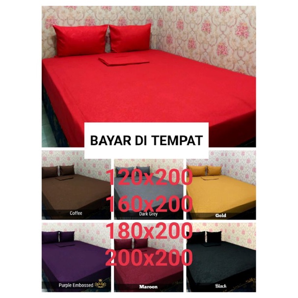 SPREI SAJAHANYA SPREI TANPA BANTAL GULINGUKURAN 120x200 180X200 TINGGI MAX  20UKURAN 160X200 TIGGI M