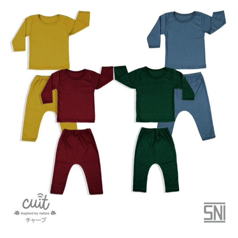 Cuit Setelan Panjang Celana Panjang Block Color / Cuit Baby Wear / Baby Wear Cuit / Setelan Anak Cui