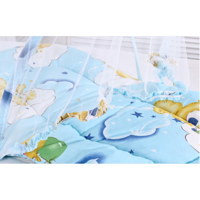 Kasur Lipat Kelambu Bayi/Kasur Kelambu set/Kelambu bayi lipat tanpa pemasangan/bantal dengan kapas/