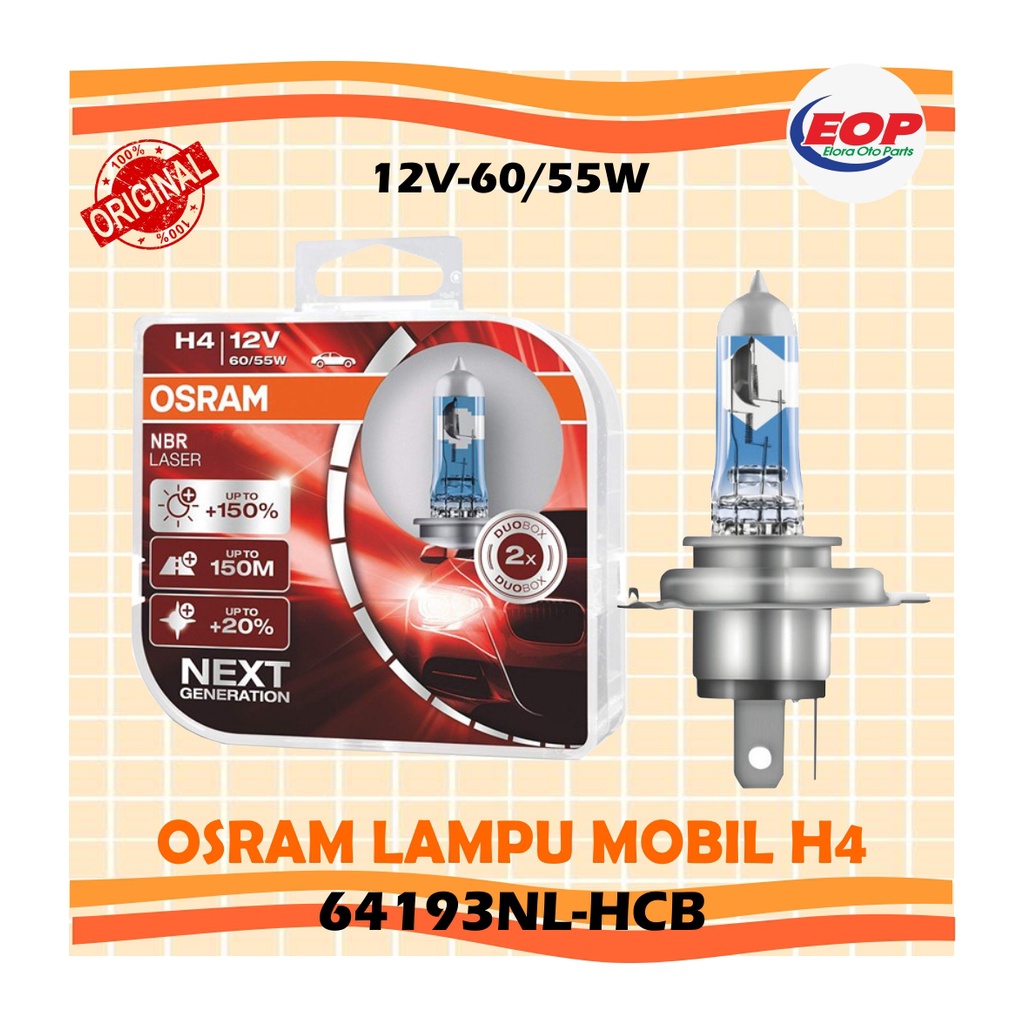 OSRAM Lampu mobil H4 NBR Laser Next Generation H4 NBL -64193NL-HCB