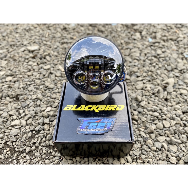 Daymaker Blackbird 5,75 inch 16 titik led pnp batok L2G Cb 125 Van van YL daymaker dus hitam polos