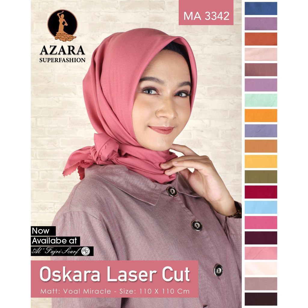 PAKET HEMAT  ISI 3pcs Azara Oscara Lasercut/ Hijab Segi Empat Oscara Azara/ HIJAB SEGI EMPAT JILBAB SEGIEMPAT VOAL AZARA OSKARA LASERCUT OSCARA KERUDUNG POLOS PREMIUM