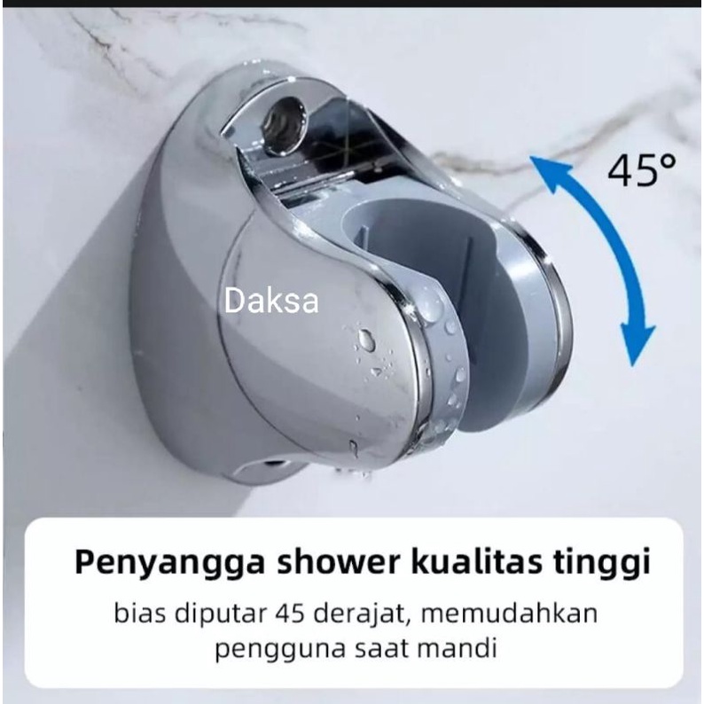 Paket Hand Shower 5 Sistem Pancuran Air Hitam dan Kran Cabang Engkol