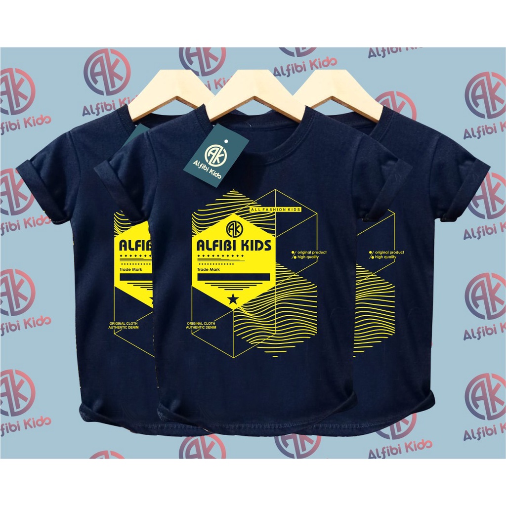 ALFIBI KIDS - Kaos Anak HEXAGON - Baju Anak Laki Laki - Baju Kaos Anak Murah