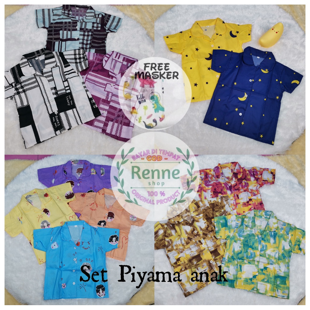 PIYAMA ANAK / PIYAMA KIDS / BAJU ANAK 1-5 TAHUN / MOTIF KOTAK GARIS