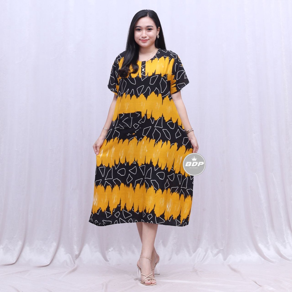 Terbaru | Daster Chibi Daster Kimono Rayon Grade A Busui - Daster Wanita Lengan Pendek - Daster Kekinian - Baju Tidur Daster-rinjani kuning