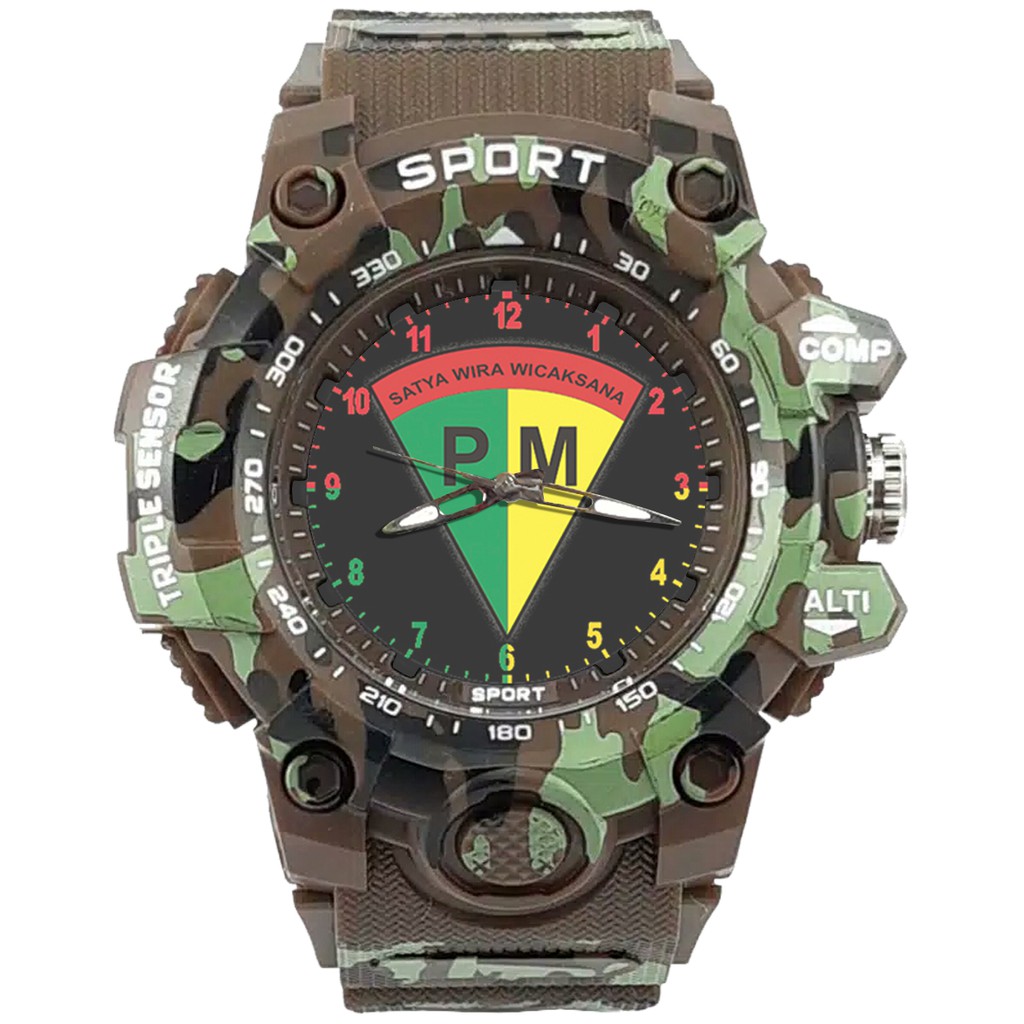 {Istimewa} Jam Tangan PM - POLISI MILITER 2 Coklat Army Water Resistant