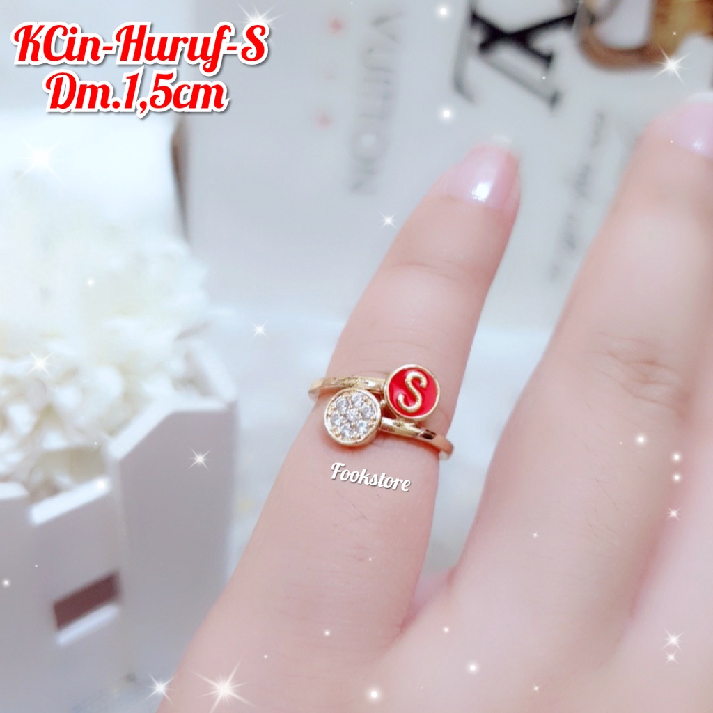 CINCIN PERHIASAN ANAK INITIAL HURUF UTK USIA 4-7TH