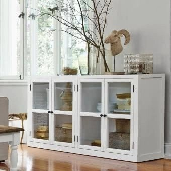 Bufet Kaca Cat Duco White Bufet Tv Minimalis