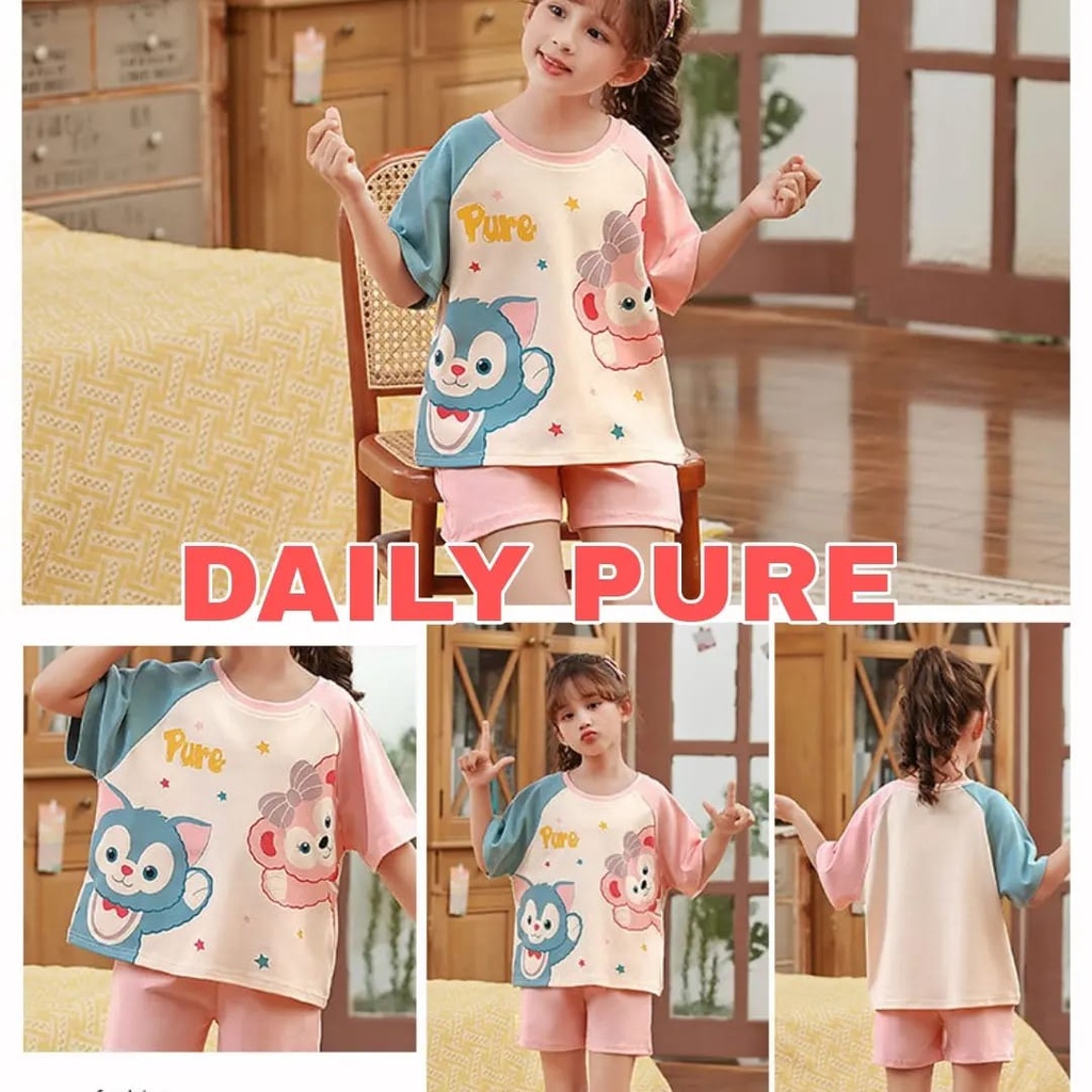 BAJUKIDDIE SETELAN DAILY BAJU TIDUR SANTAI ANAK CEWEK COWOK FASHION KOREA IMPOR