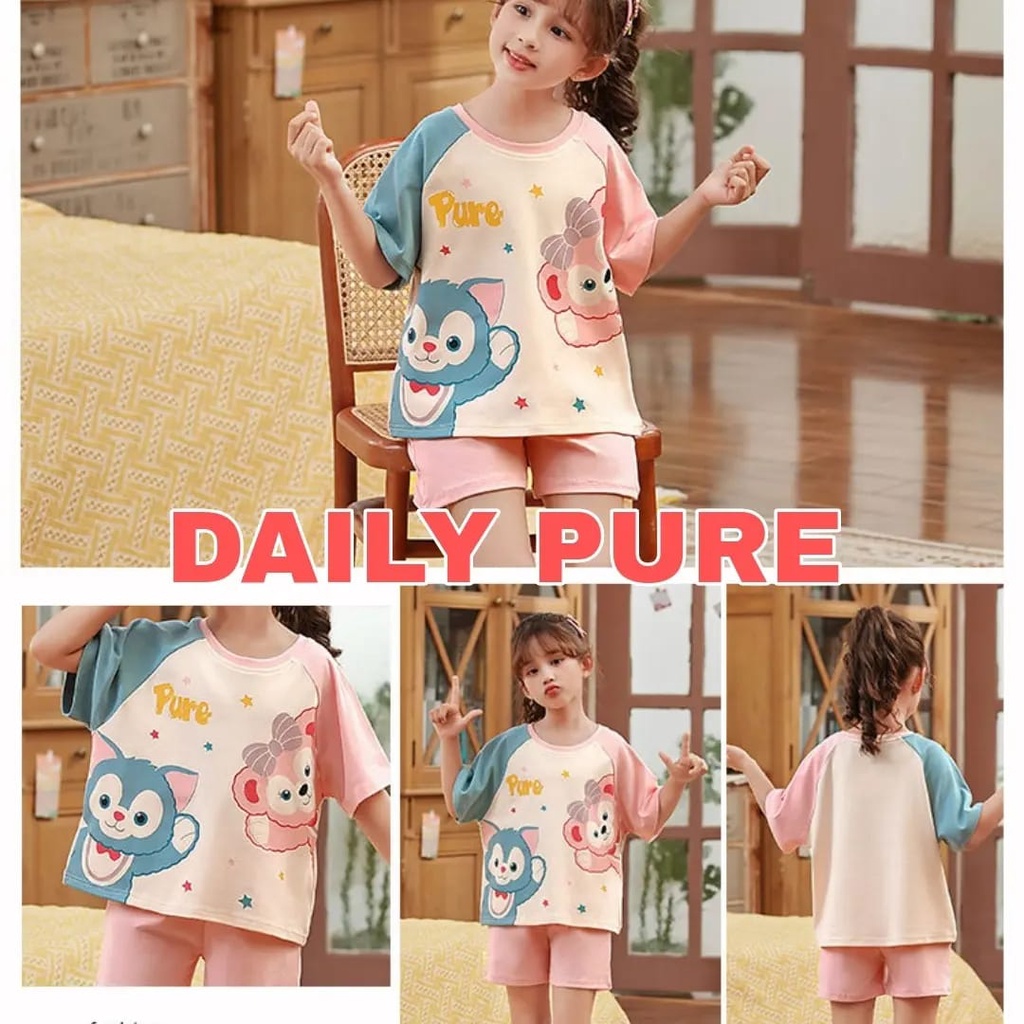 BAJUKIDDIE SETELAN DAILY BAJU TIDUR SANTAI ANAK CEWEK COWOK FASHION KOREA IMPOR