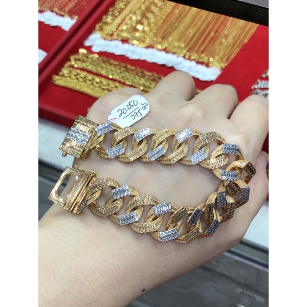 Gelang sisik naga 2 warna emas asli 375/8k