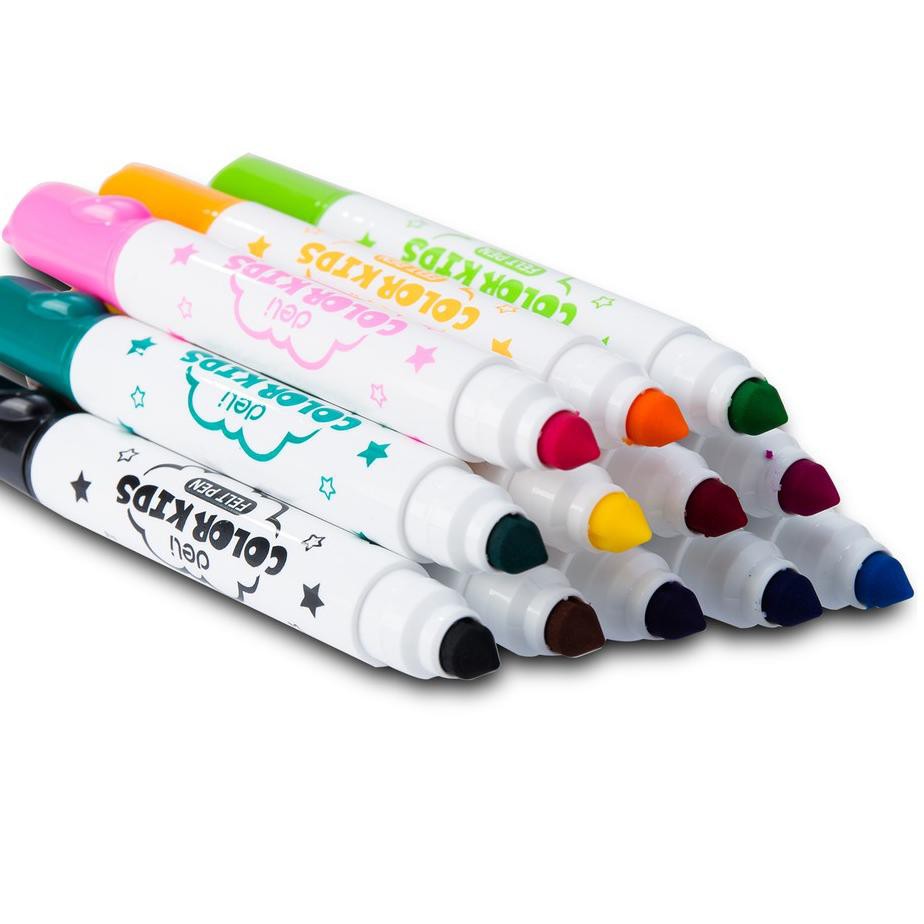 

8TE Deli Spidol Warna 1.0-5.0mm 12/24 Warna tinta dapat di cuci sangat cocok untuk anak anak EC Read