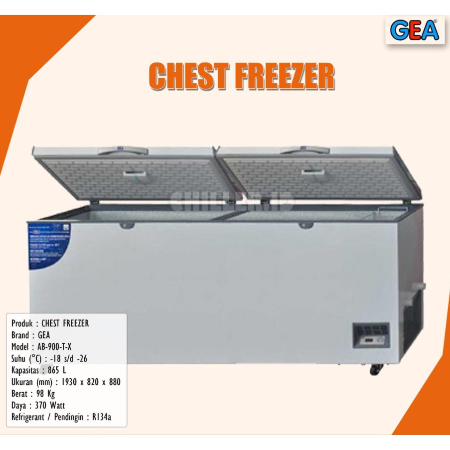 GEA CHEST FREEZER BOX AB-900TX / AB 900 TX 865 LITER