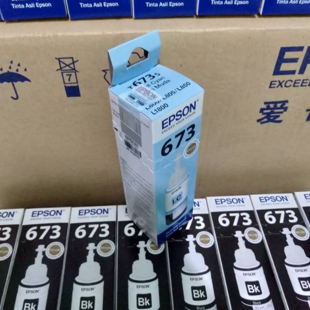 Tinta Epson 673 Full Set(6 warna) Original 70ml Series L800 L805 L850 L1800