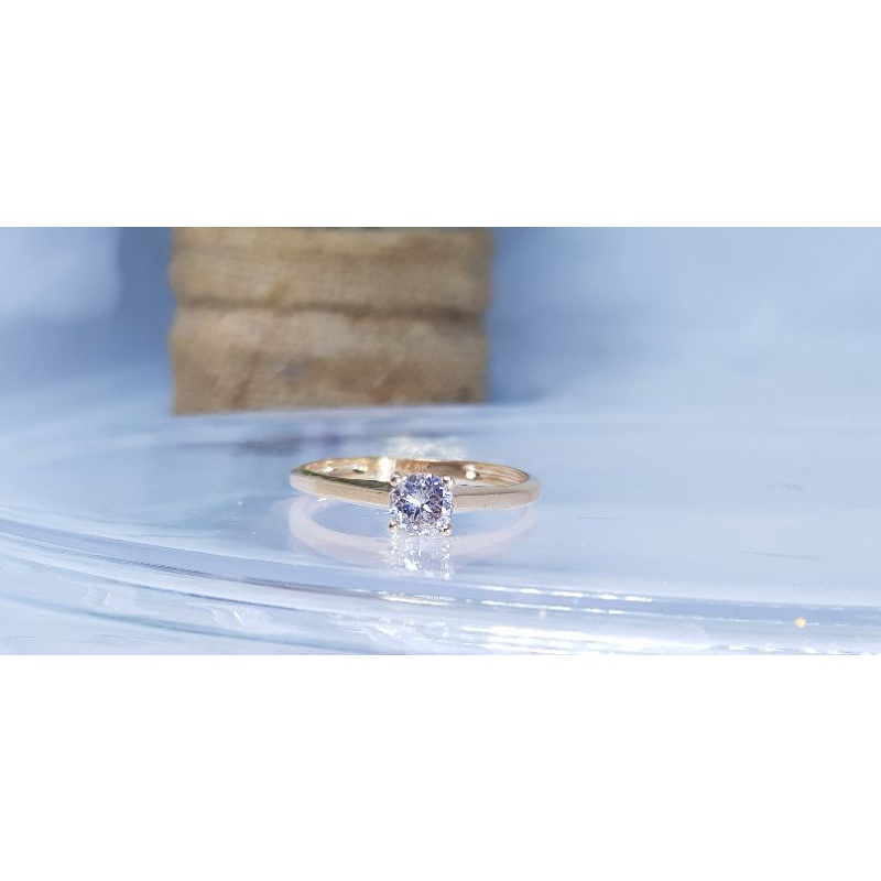 cincin berlian asli mata satu ring emas