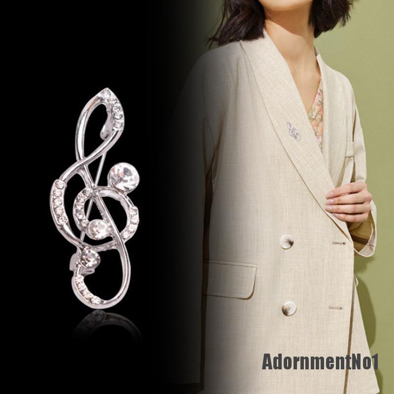 (Adornmentno1) 1pc Bros Pin Bentuk Simbol Musik Bahan Alloy Untuk Wanita