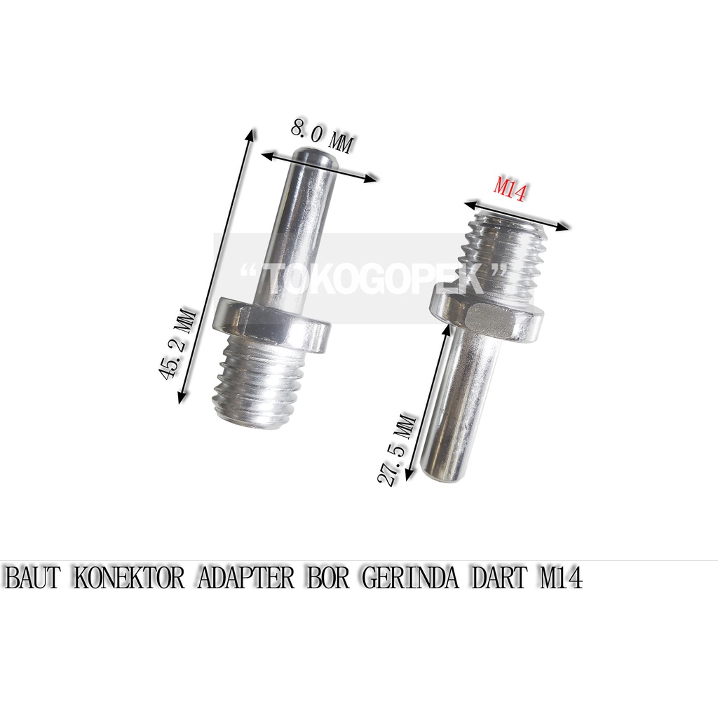 BAUT ADAPTER BOR GERINDA DART M14 - 1PC