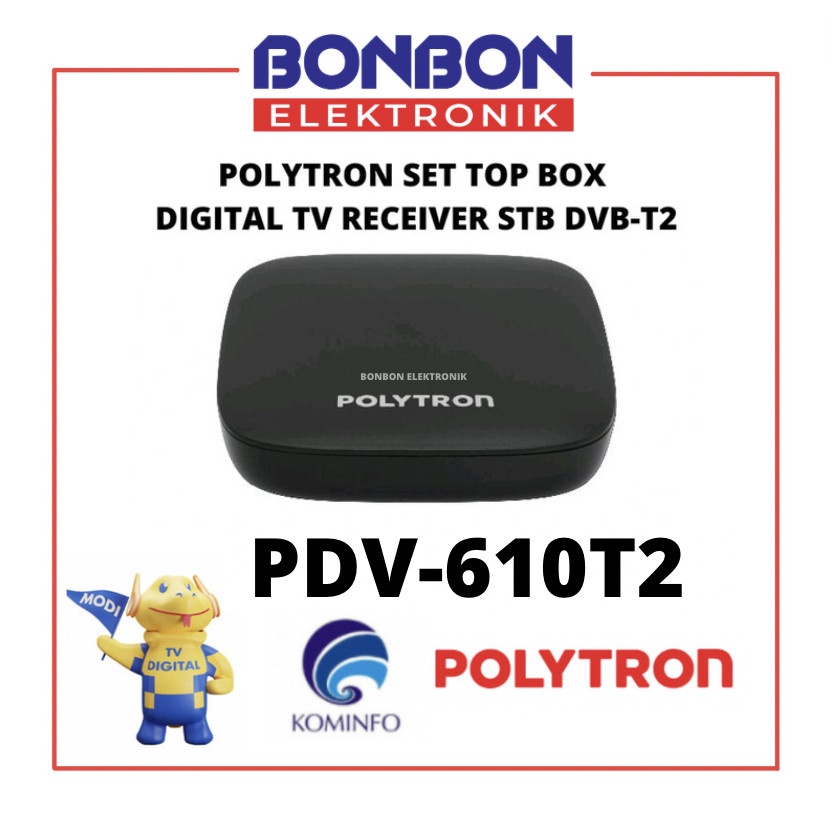 Polytron Set Top Box PDV-610T2 / PDV 700T2 DVB T2 TV Receiver STB Siaran Digital PDV 610T2