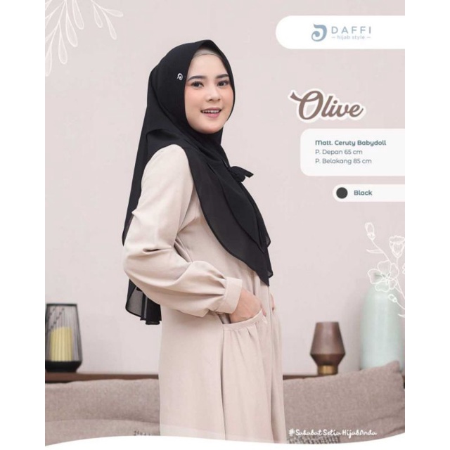jilbab instan standar ceruty OLIVE original daffi hijab