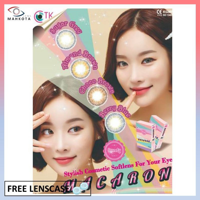 SOFTLENS MACARON / MINUS (-3.25 s/d -6.00) BY CTK 14.5MM / FREE LENSCASE /GREY BROWN BLUE / Softlen Soflens Soflen