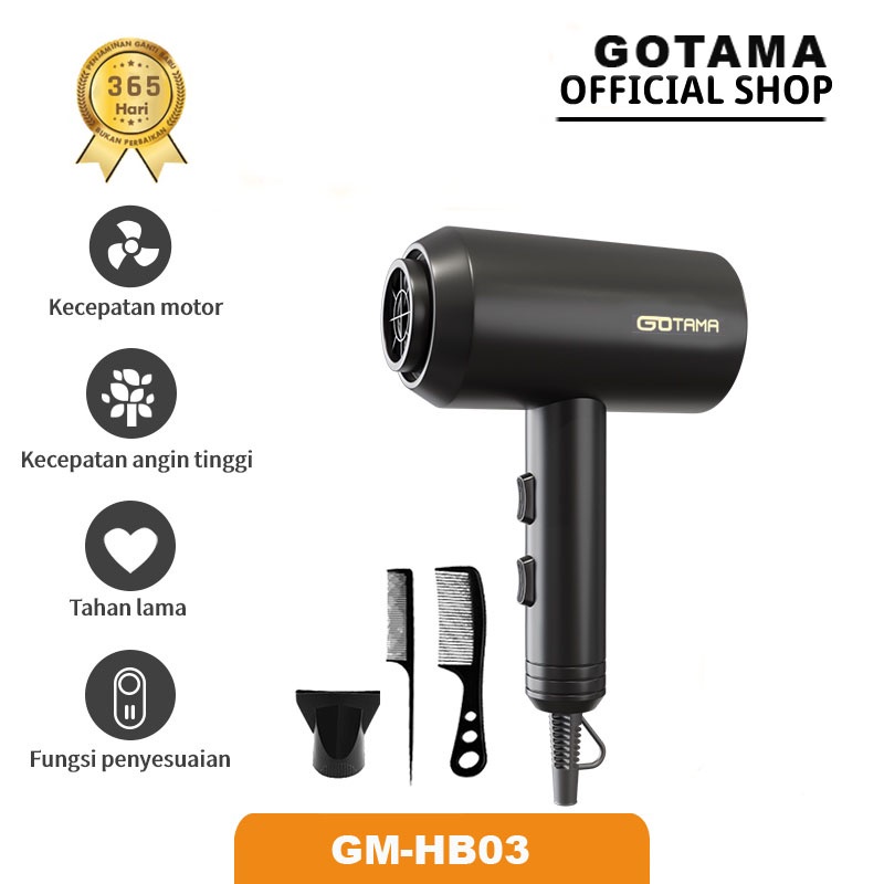 Gotama Hair Dryer Household Multi-Range Adjustment Pengering Rambut Perawatan Rambut HB-03