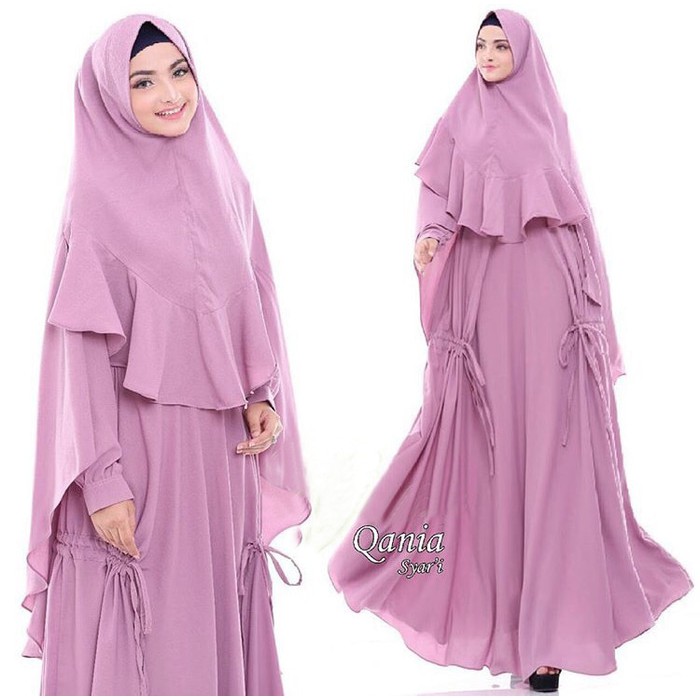 Dijual Qania lilac GZ  gamis wanita bubblepop lilac Berkualitas
