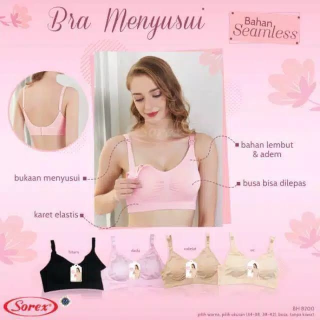 Sorex BH Bra Menyusui 8200 Kait 3 Tanpa Kawat (Seamless) / Perlengkapan Ibu Hamil