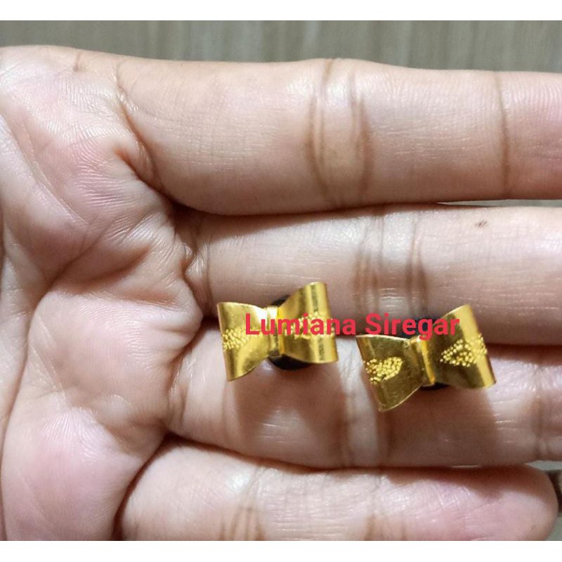 

Kerabu Pita 3 Polos Mas LM London 24k 99,9% Lumiana Siregar Emas Toba