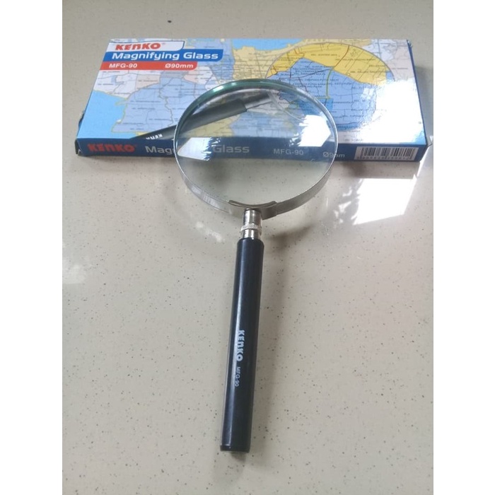 

TULIS-ALAT- KACA PEMBESAR LUP KACA MAGNIFIER GLASS 90MM KENKO MFG-90 -ALAT-TULIS.