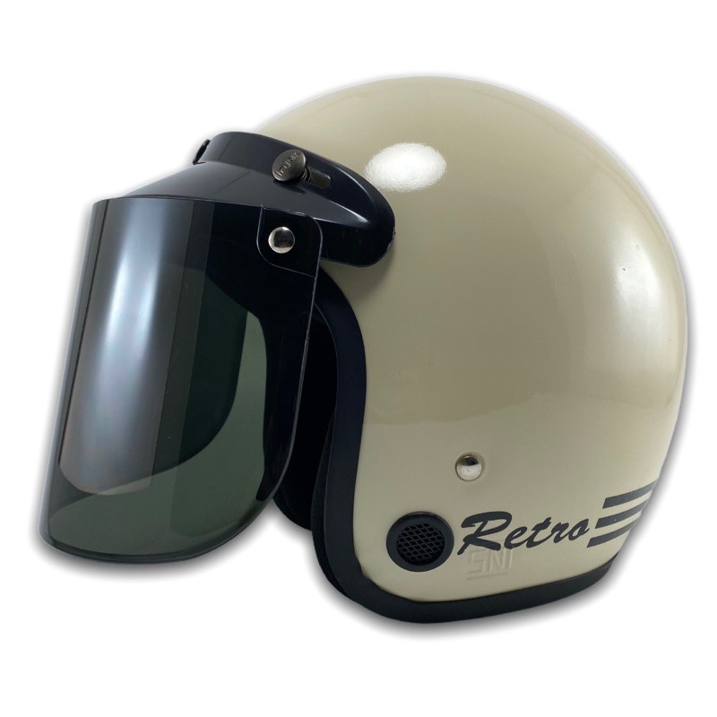 Helm Bogo Helm Retro Helm Retro Wanita Helm Dewasa Helm Kekinian Helm Murah Kaca Datar