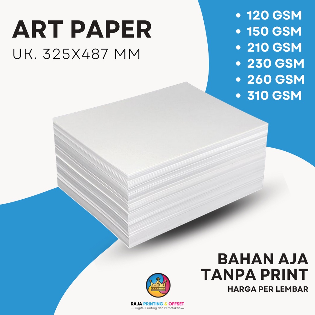 

KERTAS BAHAN A3+ ART PAPER 120150 210 230 260 310 GSM Uk. 325x487 mm