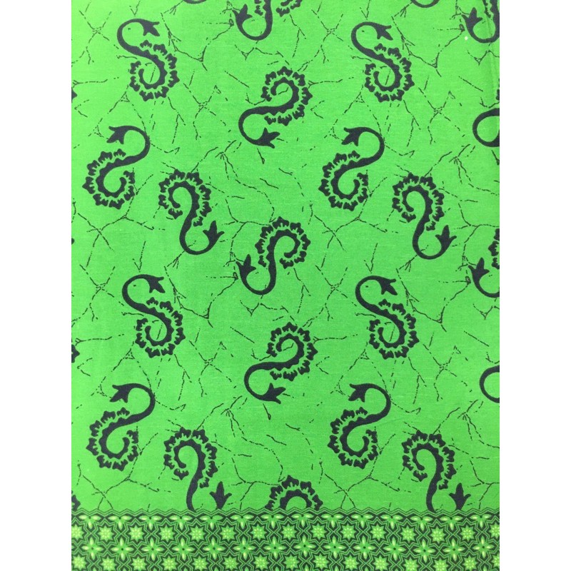 Kain batik meteran 23002 Hijau bahan sandwash
