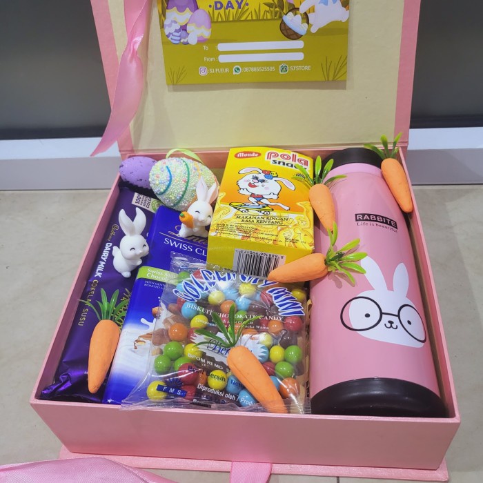 

Paket dekorasi box hampers easter bunny eggs kelinci telur paskah 218
