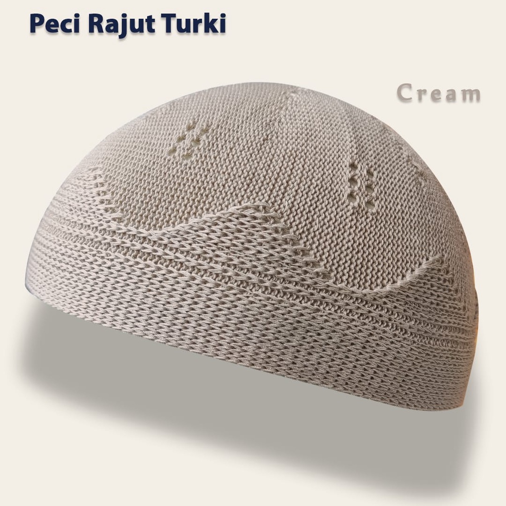 IZDIHAAR Peci Turky Dewasa Warna Cream